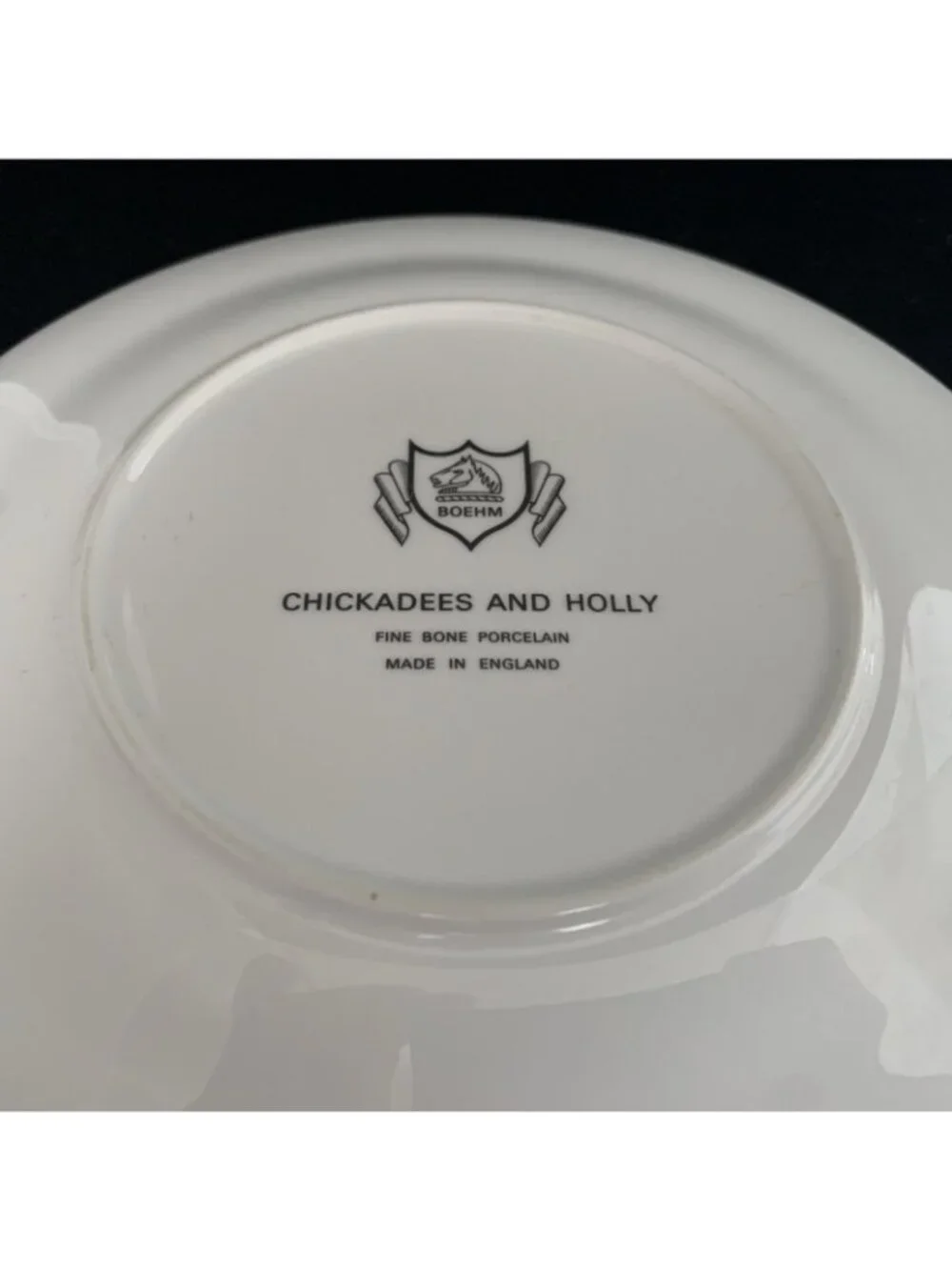 Boehm Chickadees & Holly Salad Plates Set of 2 8.5